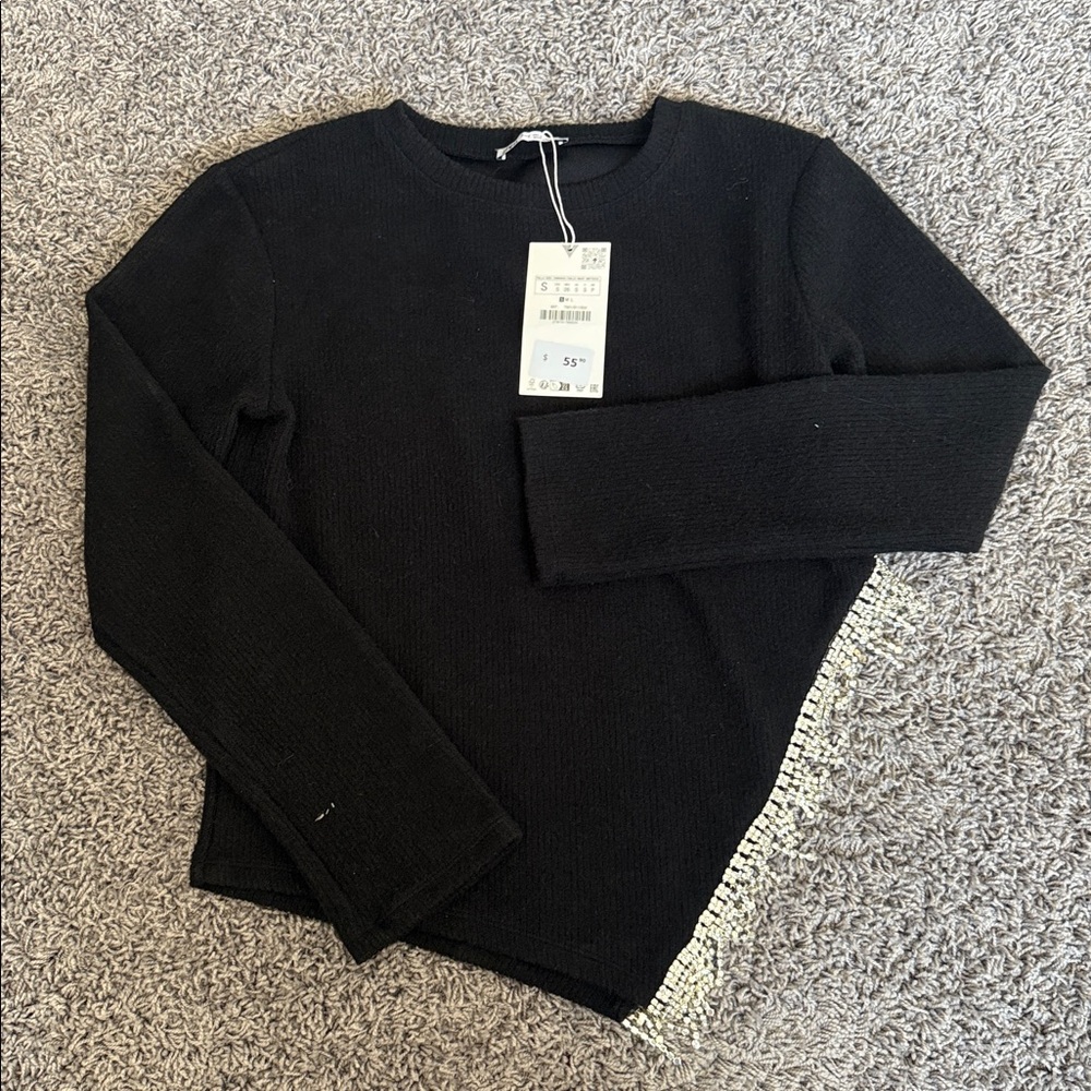 Zara Classic Black Knit Top